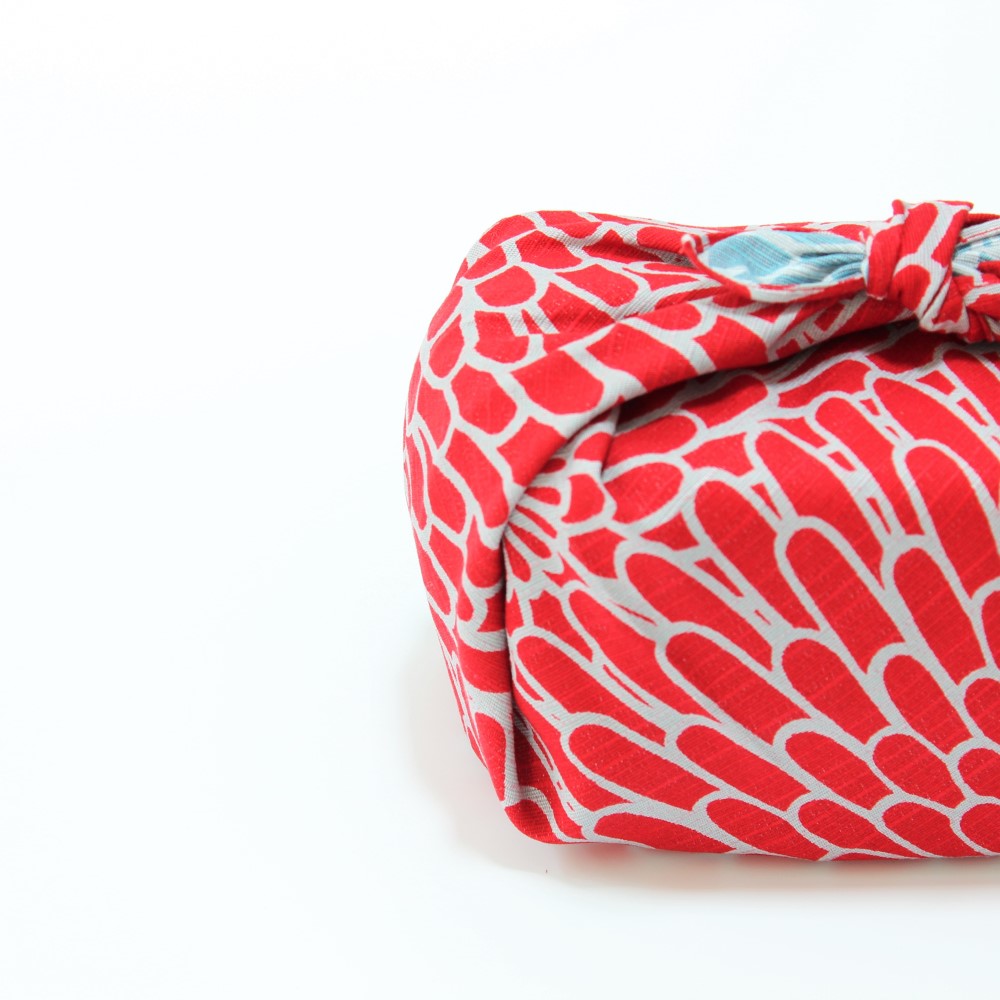 Chrysanthemum patterned furoshiki from Japan.