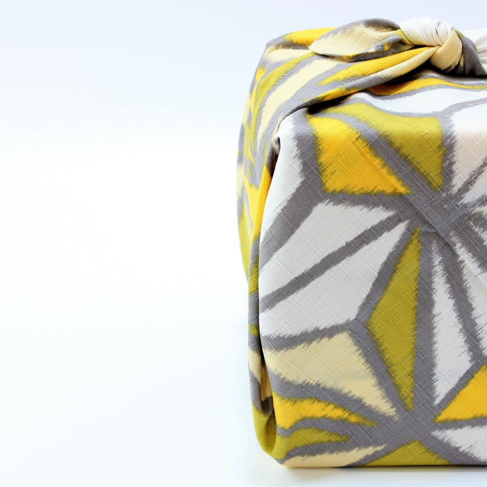 Modern Girl Asanoha Yellow Green Japanese Furoshiki Wrapping cloth design
