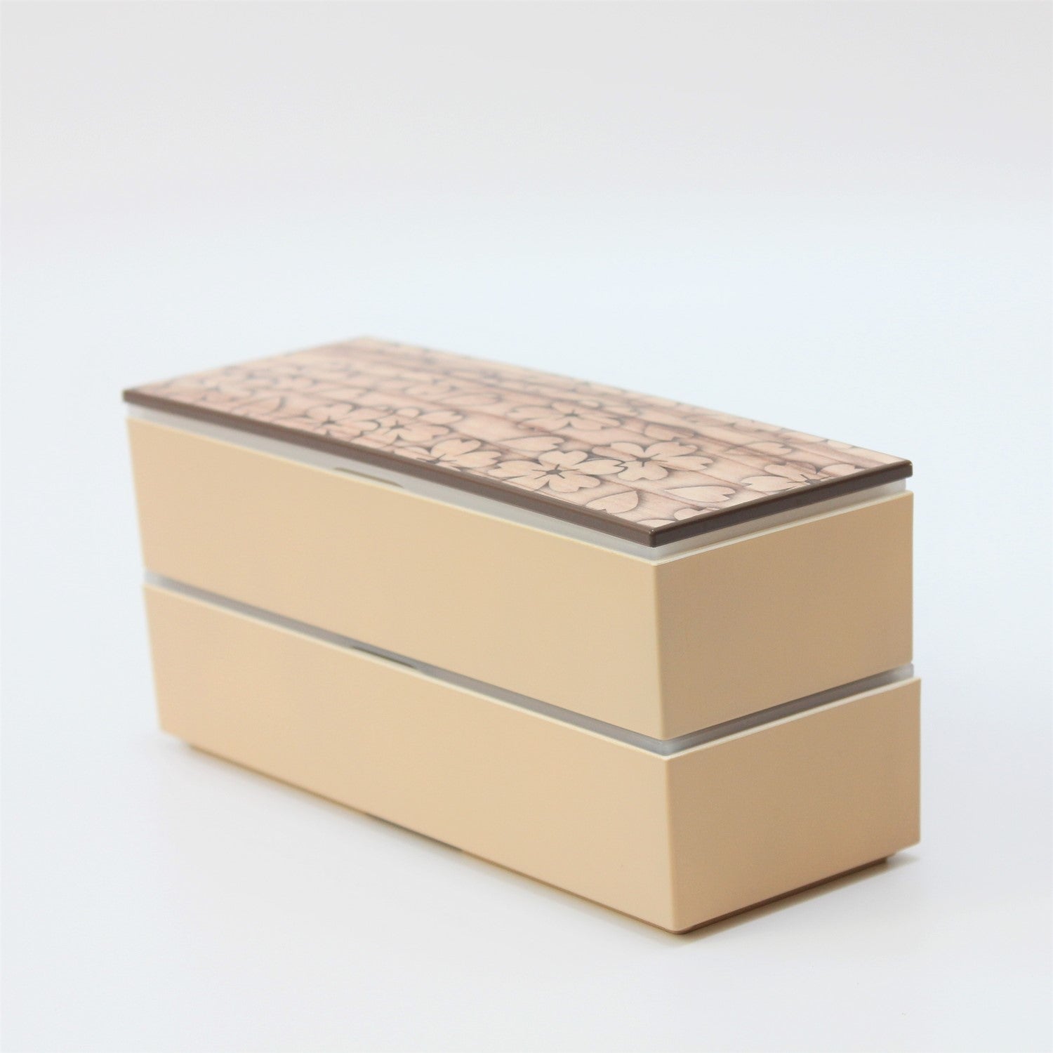 Majime Life Sakura Mokume Natural Slim 2 Tier Bento box from Japan Japanese Bento box for adults Made in Japan lunch boxes 2 layers bento lunch box