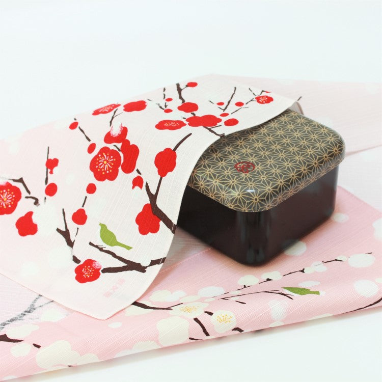 Hama monyo furoshiki japanese wrapping cloth covering a bento box