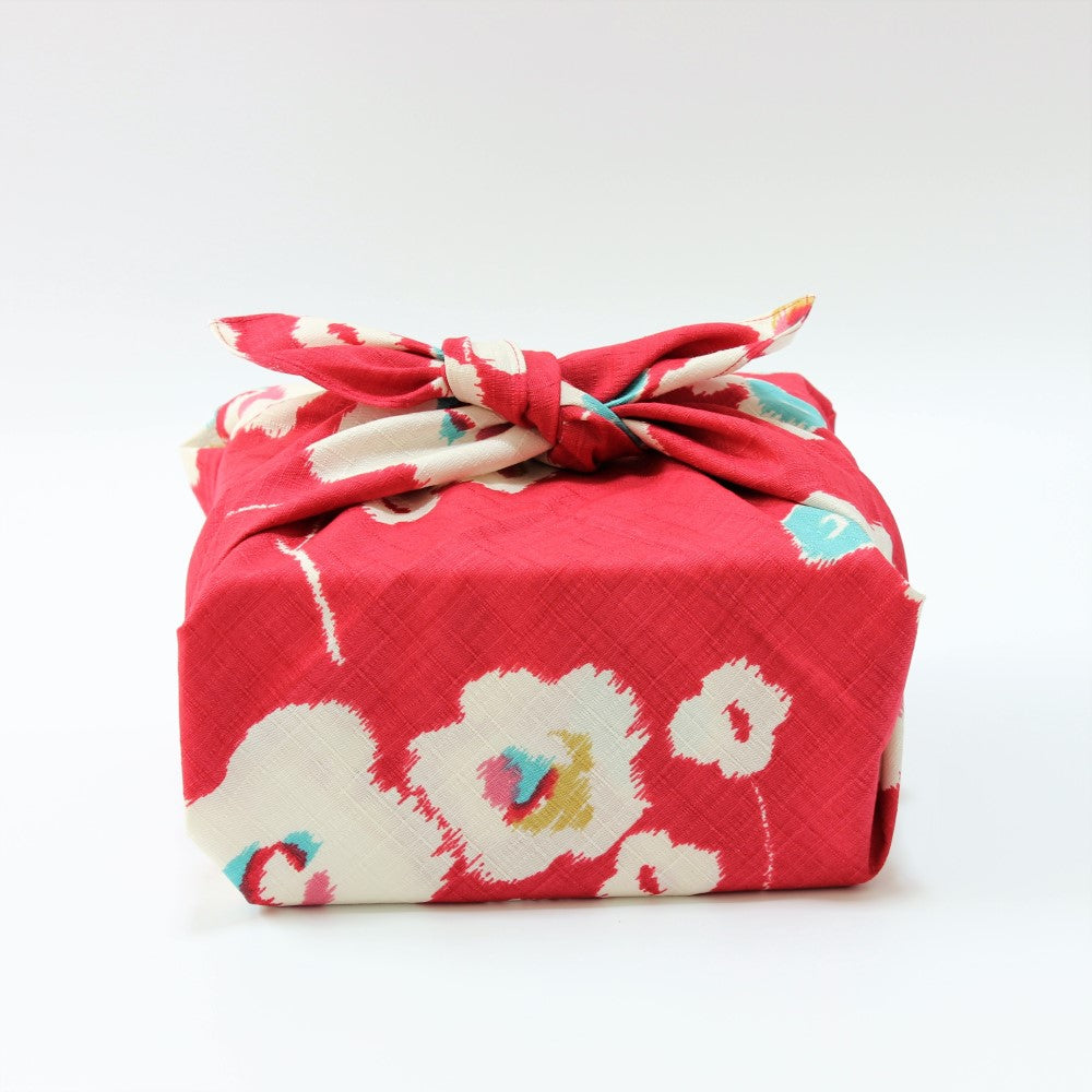 Furoshiki wrapping cloth wrapped a 2 tier picnic bento box from Majime Life