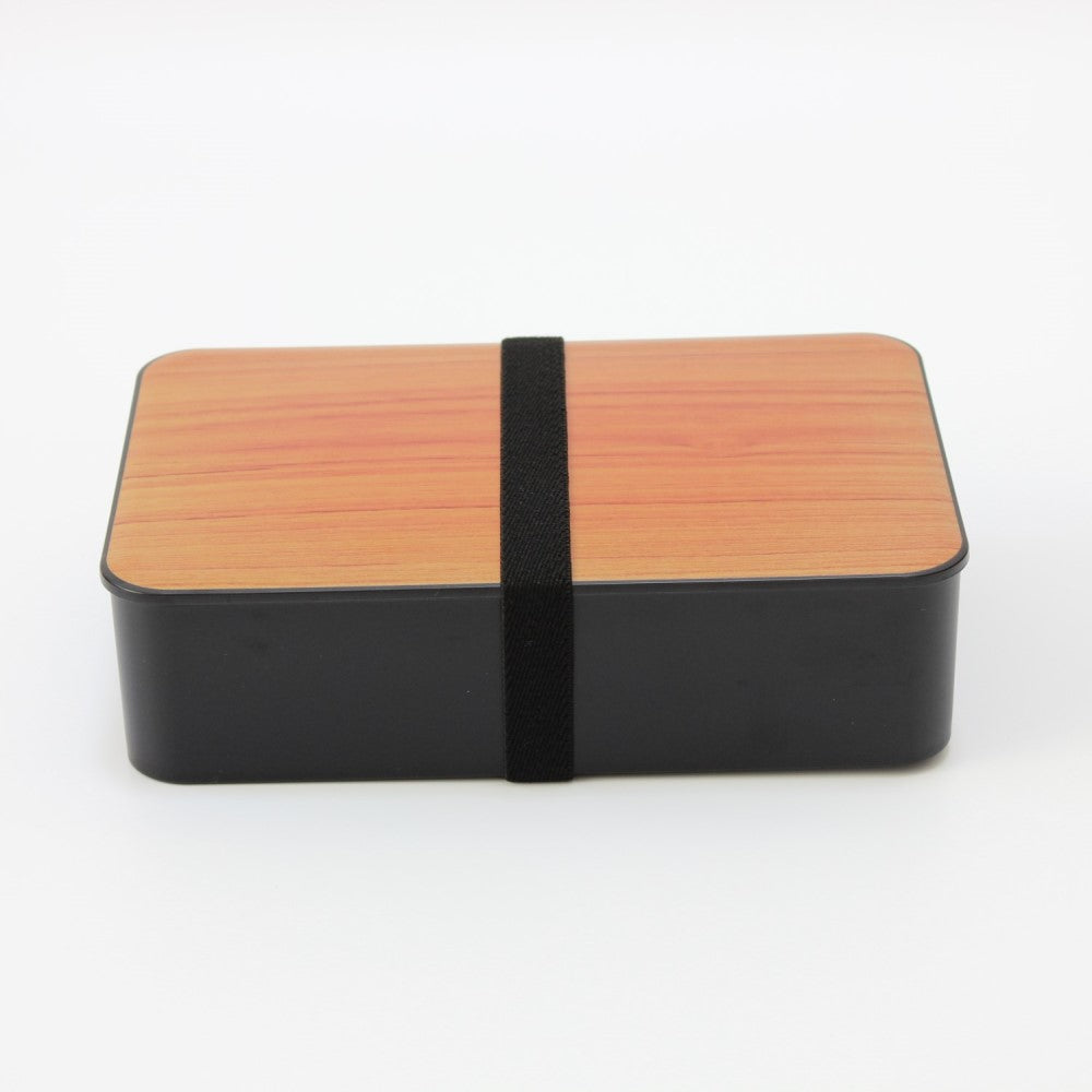 Majime Life Cherry Woodgrain 1 tier bento box from Japan Japanese bento boxes for adults microwave and dishwasher safe Made in Japan bento lunch box side view