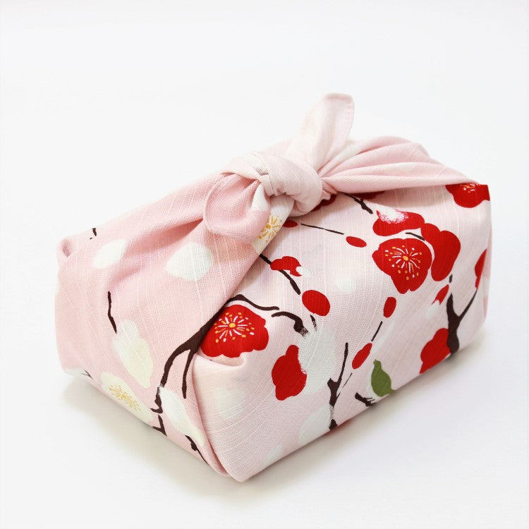 hama monyo furoshiki wrapped around a bento lunch box