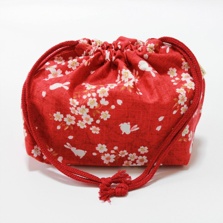 Sakura Usagi Red Bento Lunch Bag