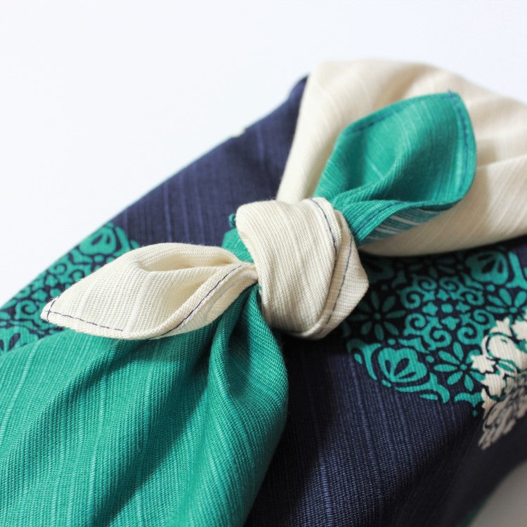 Hama Monyo Yume Hana Komon Navy Furoshiki Wrapping Cloth 50cm