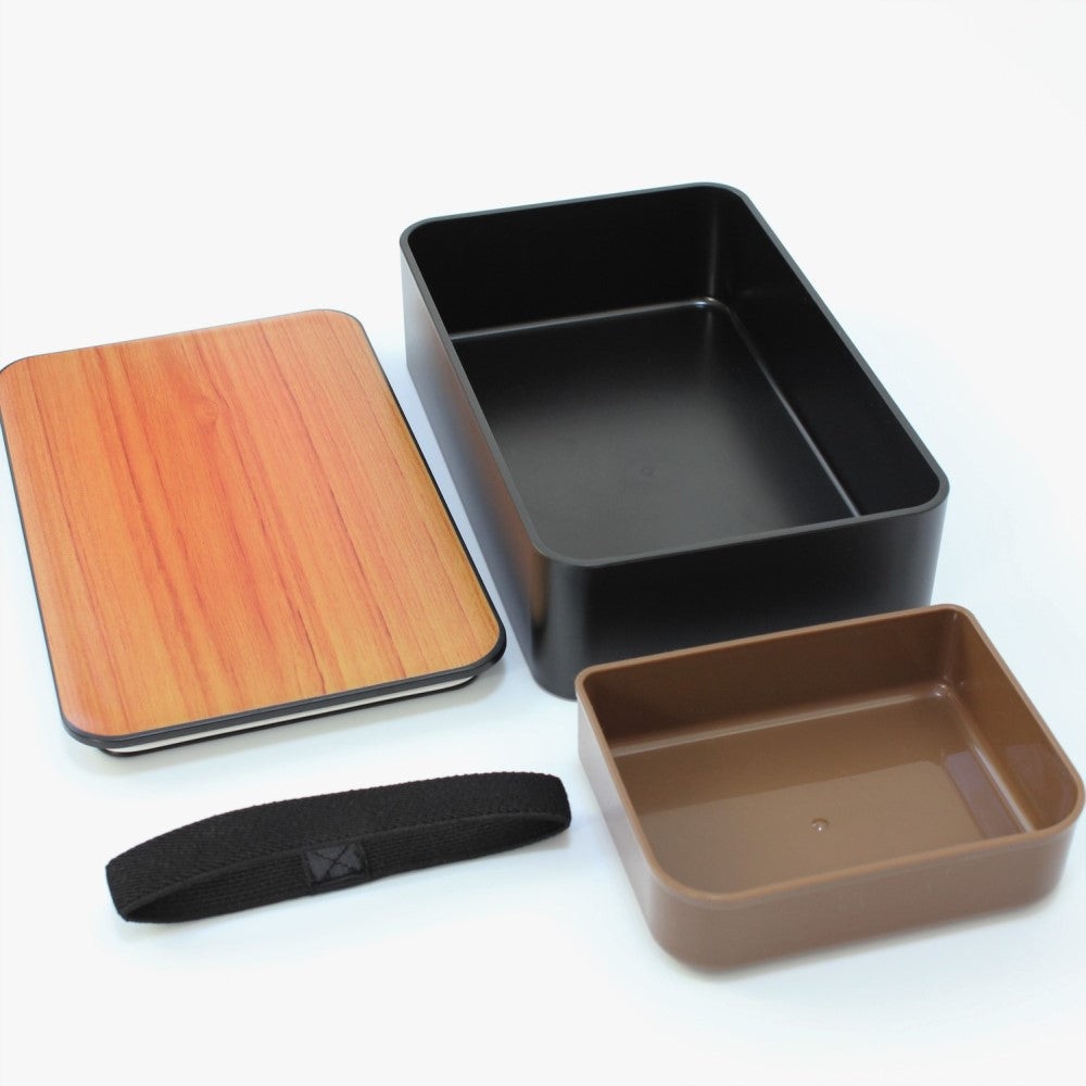 Majime Life Cherry Woodgrain 1 tier bento box from Japan with inner container Japanese bento boxes for adults microwave and dishwasher safe Made in Japan bento lunch box