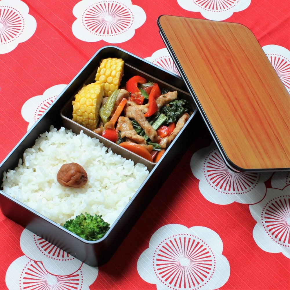Majime Life Cherry Woodgrain 1 tier bento box from Japan with inner container Japanese bento boxes for adults microwave and dishwasher safe Made in Japan bento lunch box