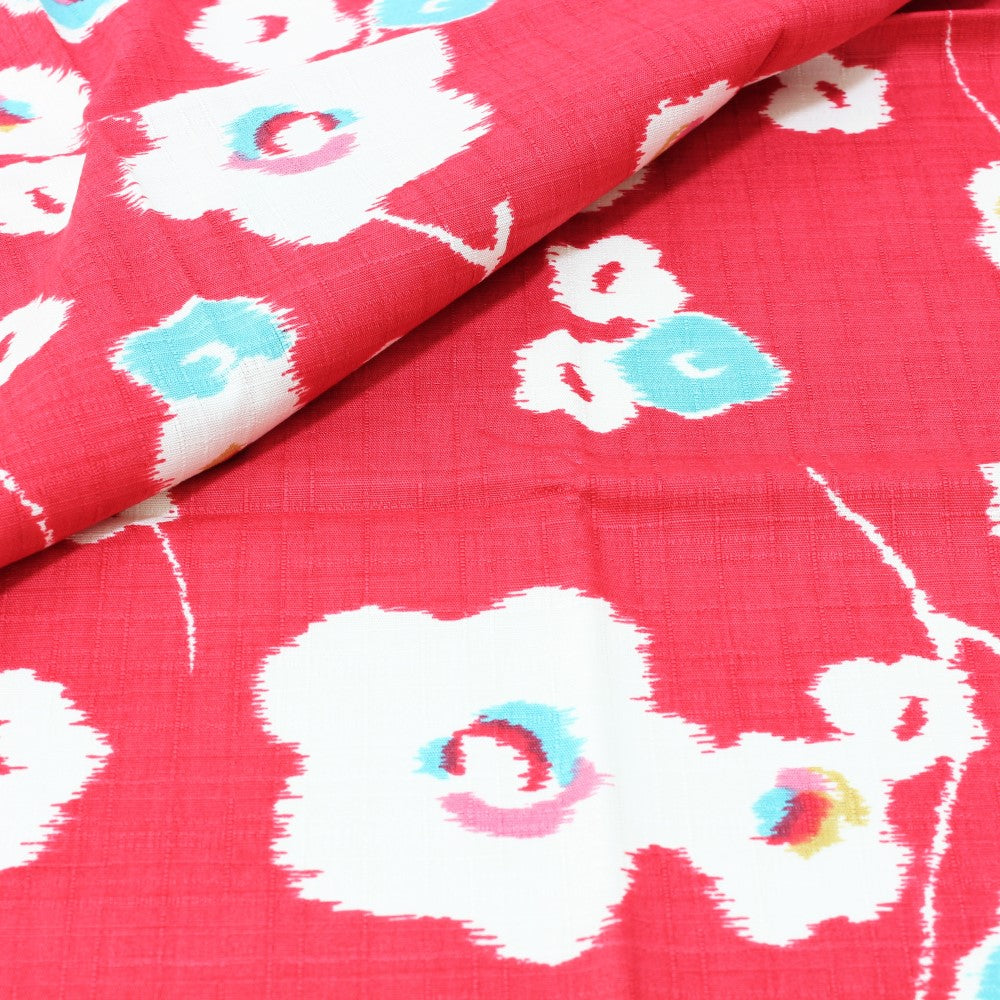 Large and small Japanese plum flowers adorn this Japanese wrapping cloth called furoshiki from Japan