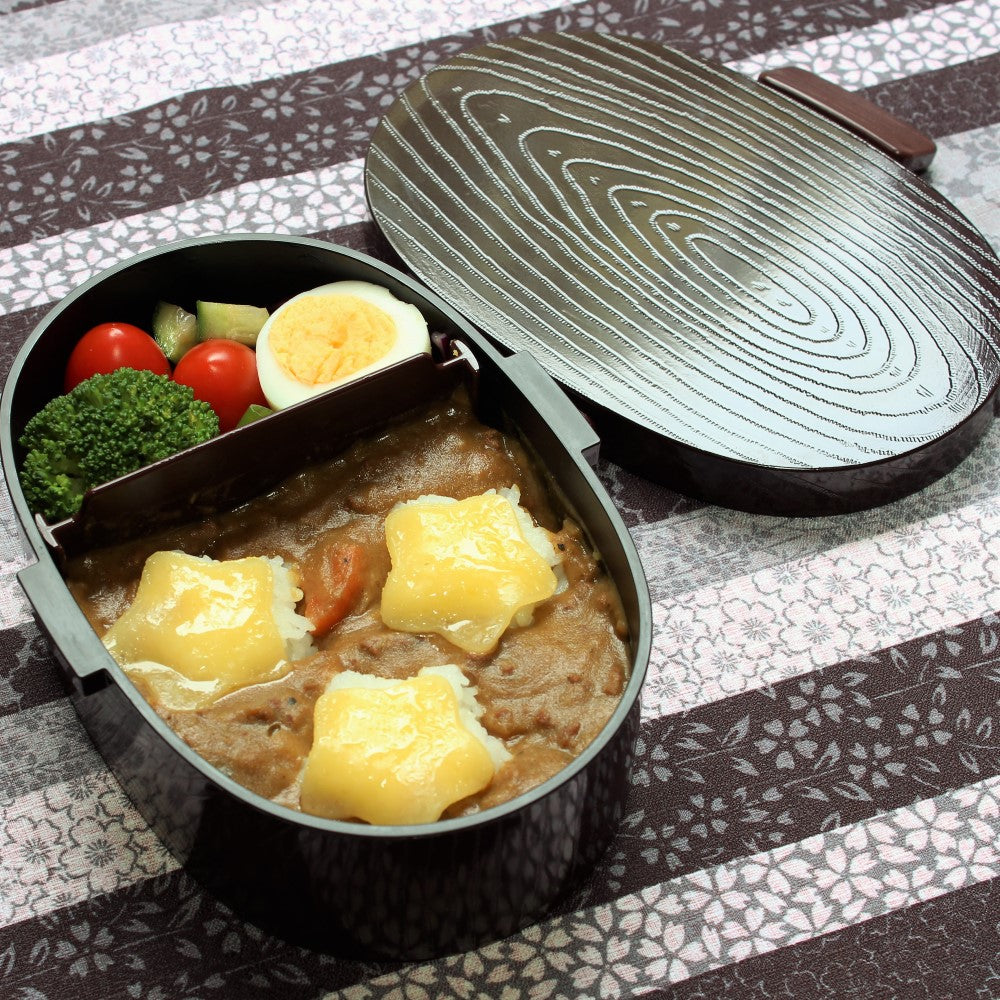 Japanese curry with vege sides and egg in the mokume koban 1 tier bento box