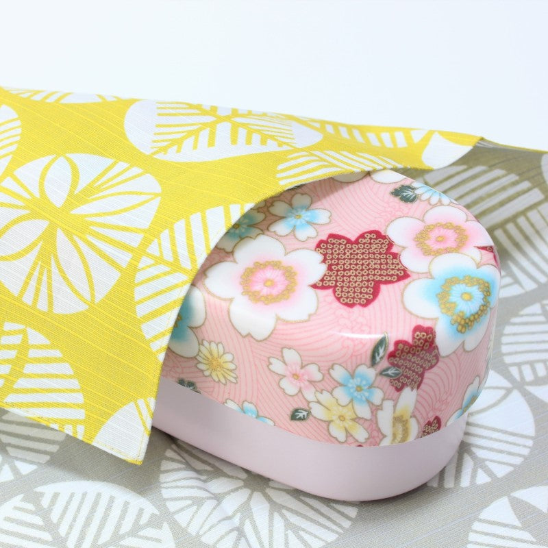 Majime Life Isa Monyo Furoshiki Pine Yellow Gray from Japan Made in japan wrapping cloth for bento lunch boxes double sided reversible