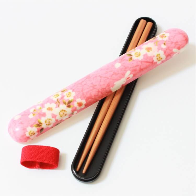 Sakura Usagi Pink Chopsticks Case Set