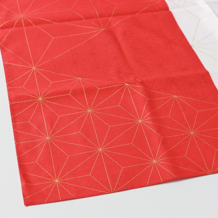 corner shot of furoshiki showing asanoha patterns