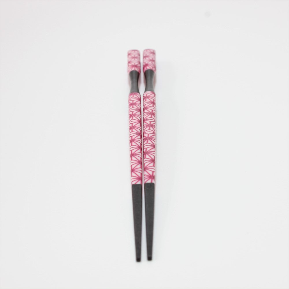 Majime Life Ohashi Collection Chopsticks Asagara Pink curved necked chopsticks made in japan front view