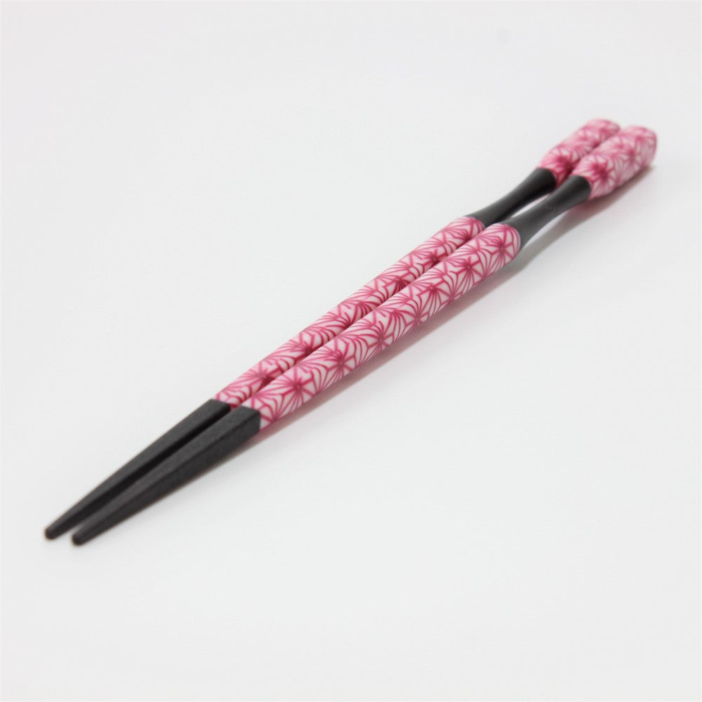 Majime Life Ohashi Collection Chopsticks Asagara Pink side angle view showing design pattern