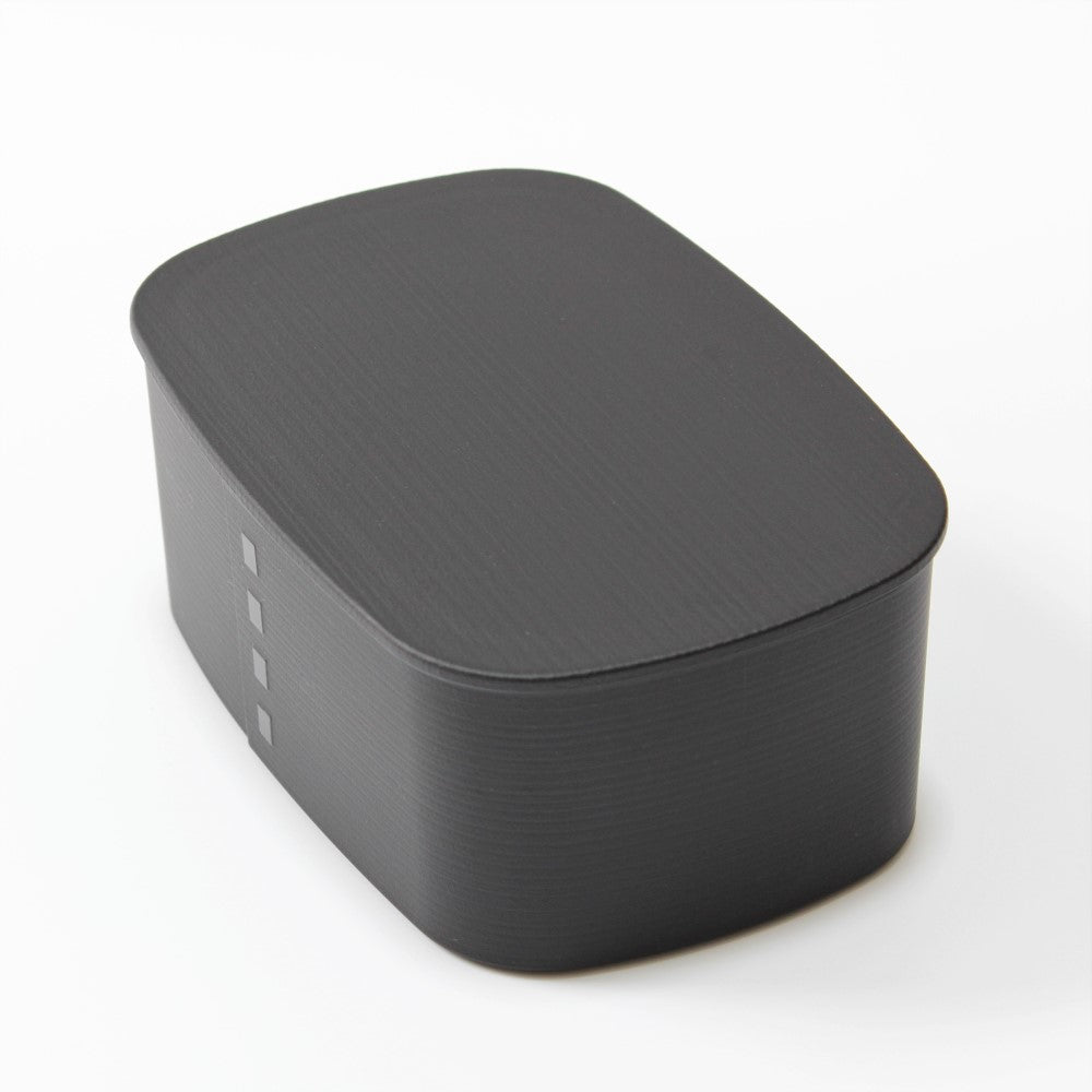 Majime Life Matte Black Nuri Wappa 1 Tier bento box lunch box from Japan Stylish Japanese Bento box for adults and kids Made in Japan compact dishwasher safe microwave safe