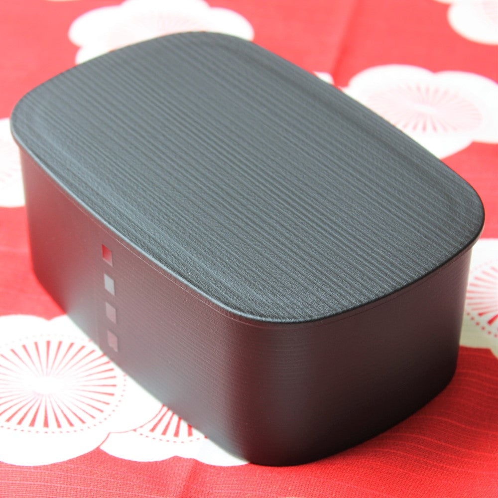 Matte Black Nuri Wappa 1 Tier Bento Box