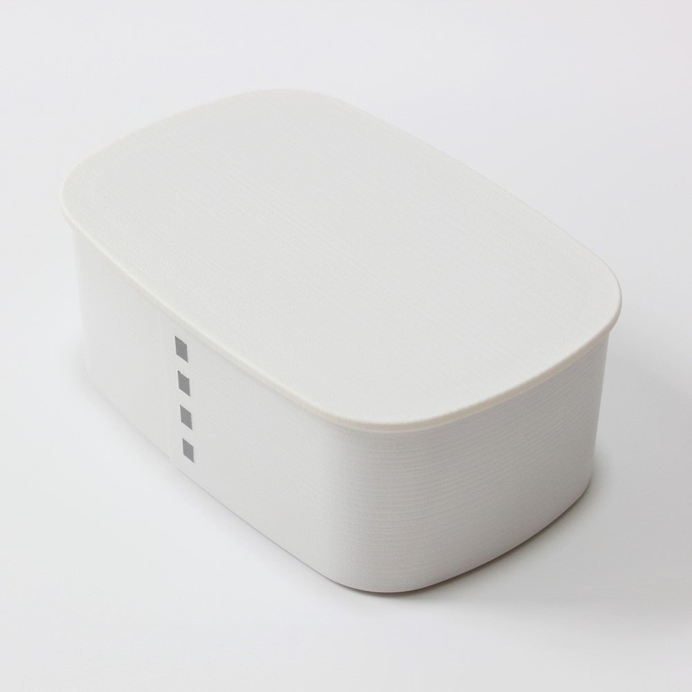 Majime Life Matte White Nuri Wappa 1 Tier Bento Box from Japan Microwave safe Dishwasher safe Japanese style bento box for adults and kids lunch box Wappa style