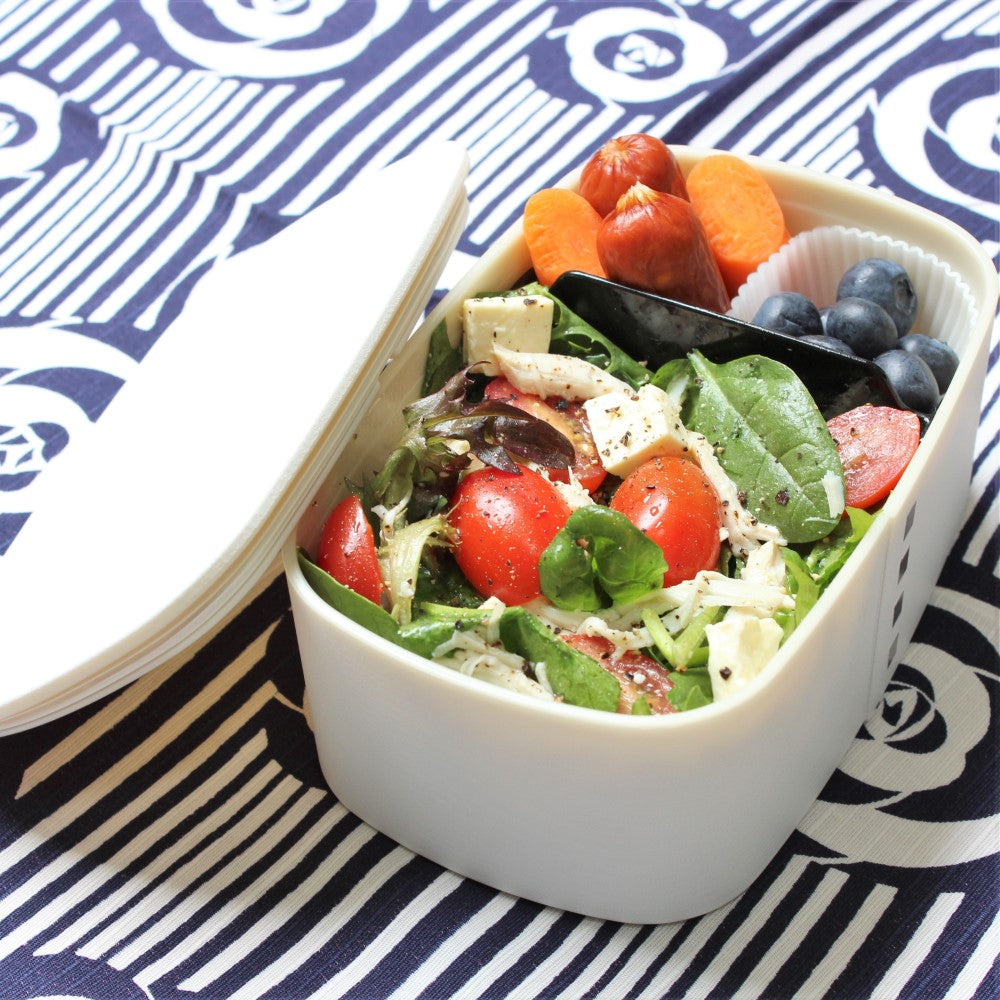 Majime Life Matte White Nuri Wappa One Tier Bento Box from Japan Microwave safe Dishwasher safe Japanese bento box with tight fitting lid