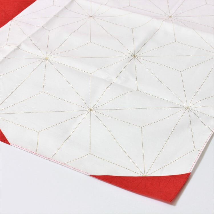 white corner of asanoha red japanese wrapping cloth