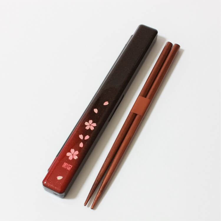 sakura crimson chospticks case with chopsticks