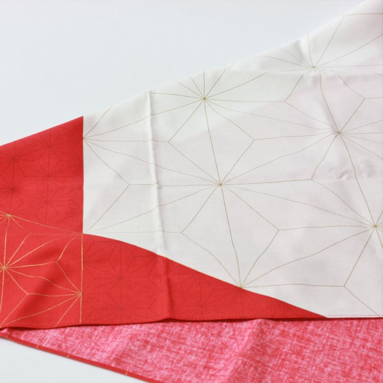 folded furoshiki japanese wrapping cloth asanoha red