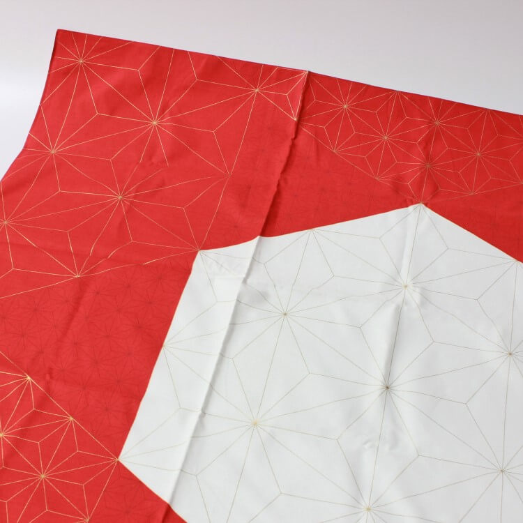 overhead photo of asanoha red furoshiki