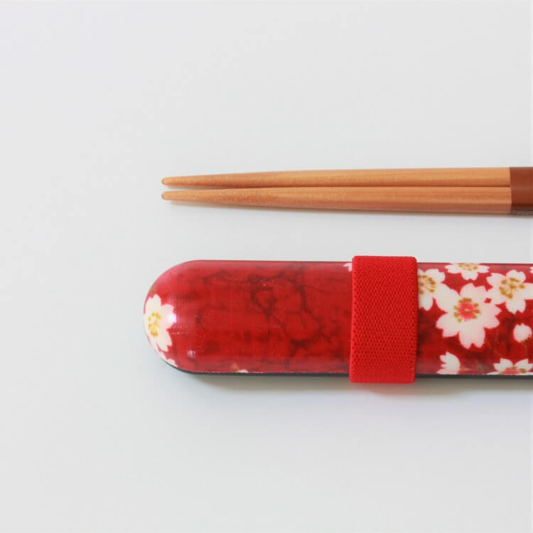 Sakura Usagi Red Chopsticks Case Set