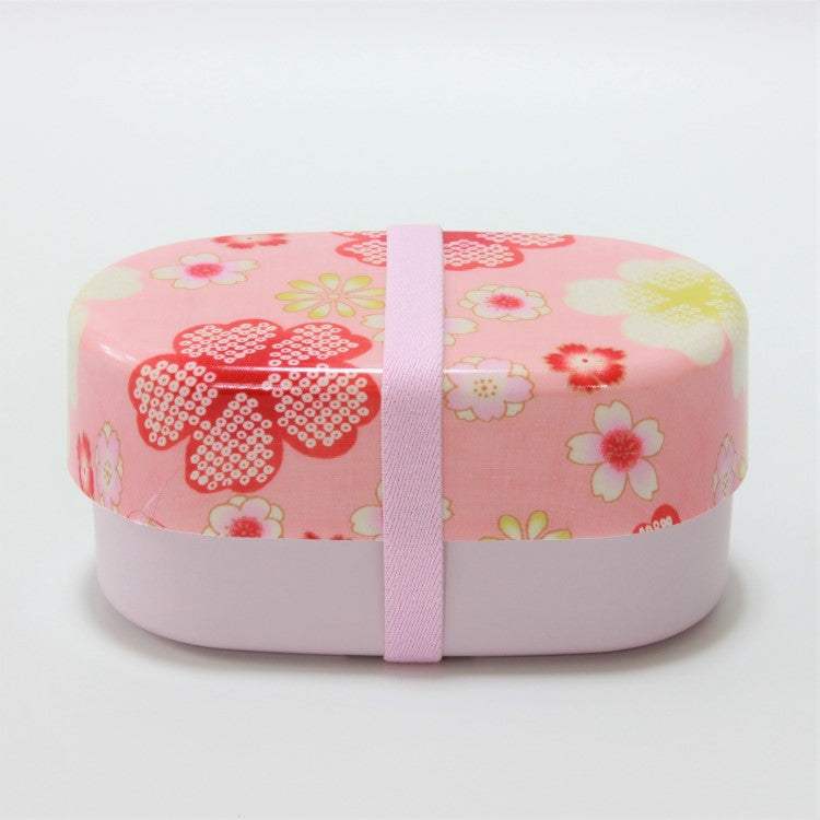 Kimono Yume Sakura 2 Tier Bento Box with Sakura flower patterns on lid