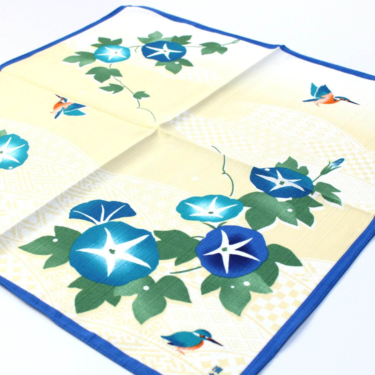 Hamamonyo Kingfishers And Morning Glory Furoshiki Wrapping Cloth 50cm