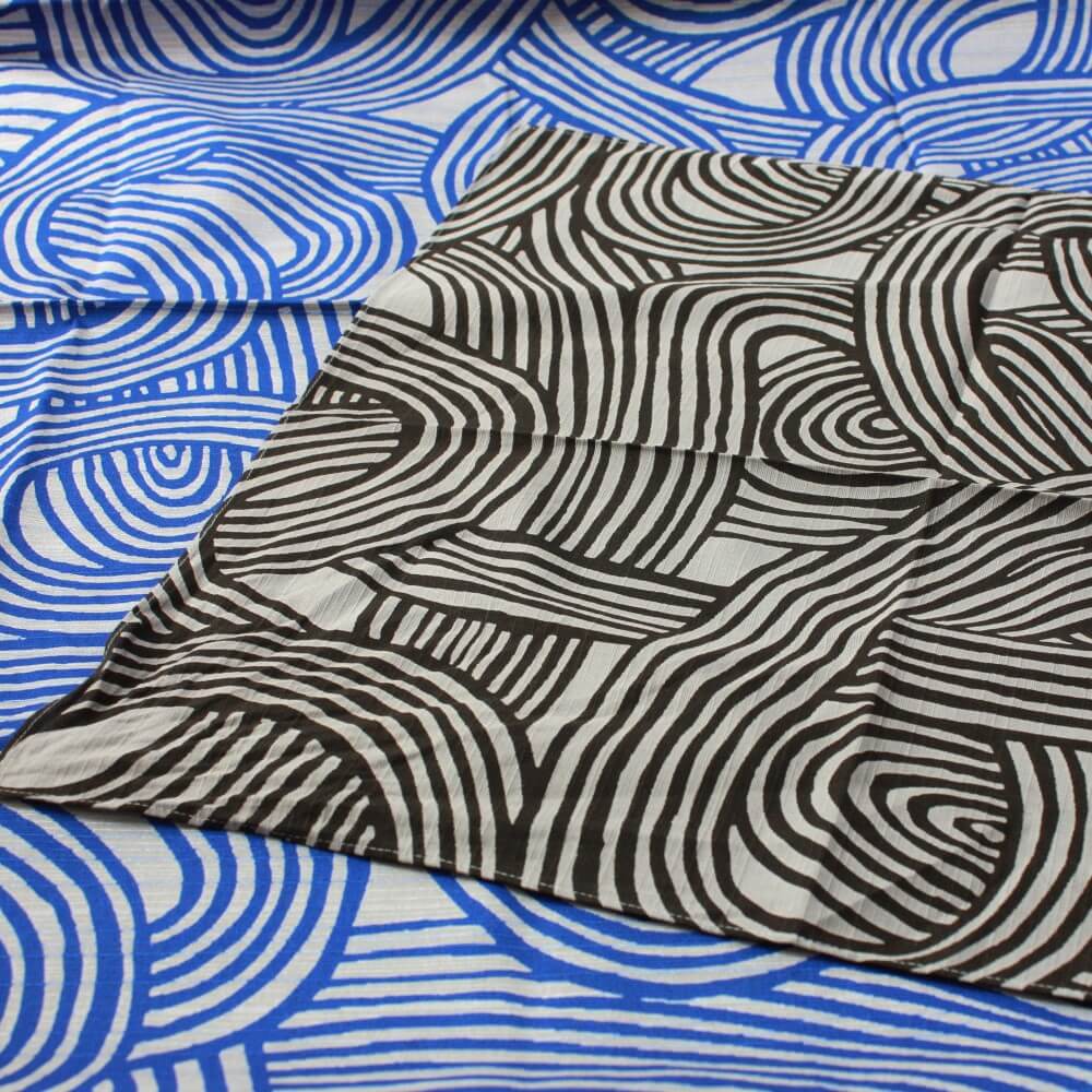 Isa Monyo Knot Dark Grey and Blue Double Sided Furoshiki Wrapping Cloth 48cm | 104cm