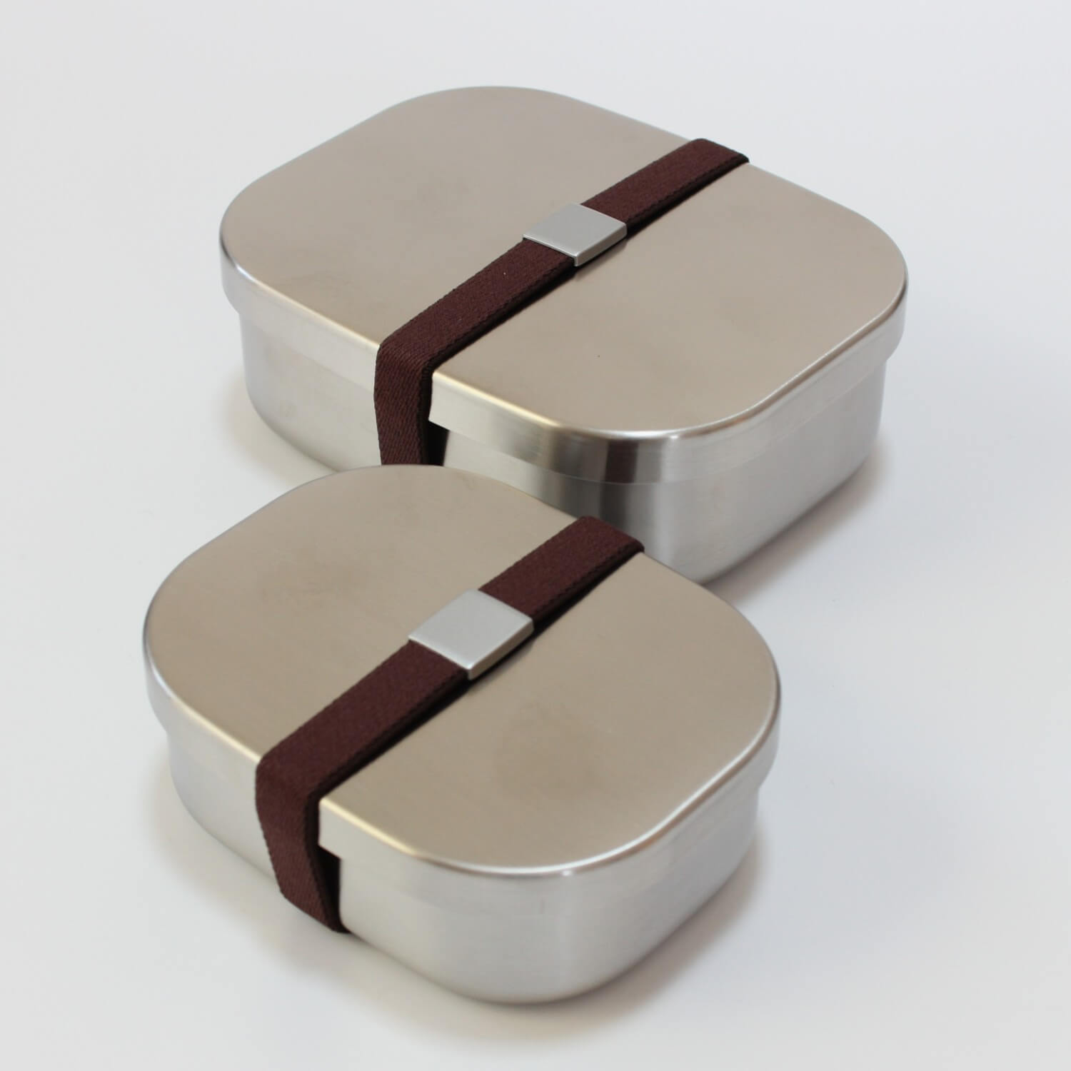 660ml and 390ml stainless steel rectangle 1 tier bento boxes made in Tsubame sanjo