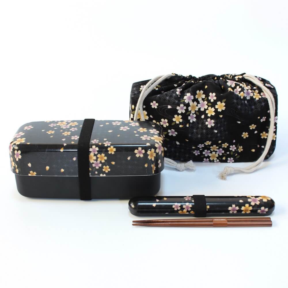 Ryusui Sakura Black Bento Box Set