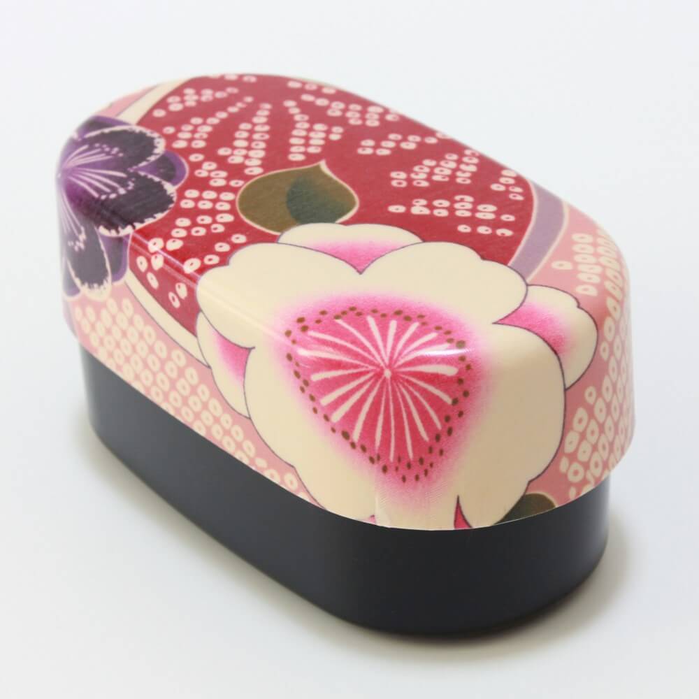 sakura blossoms oval 2 tier bento box