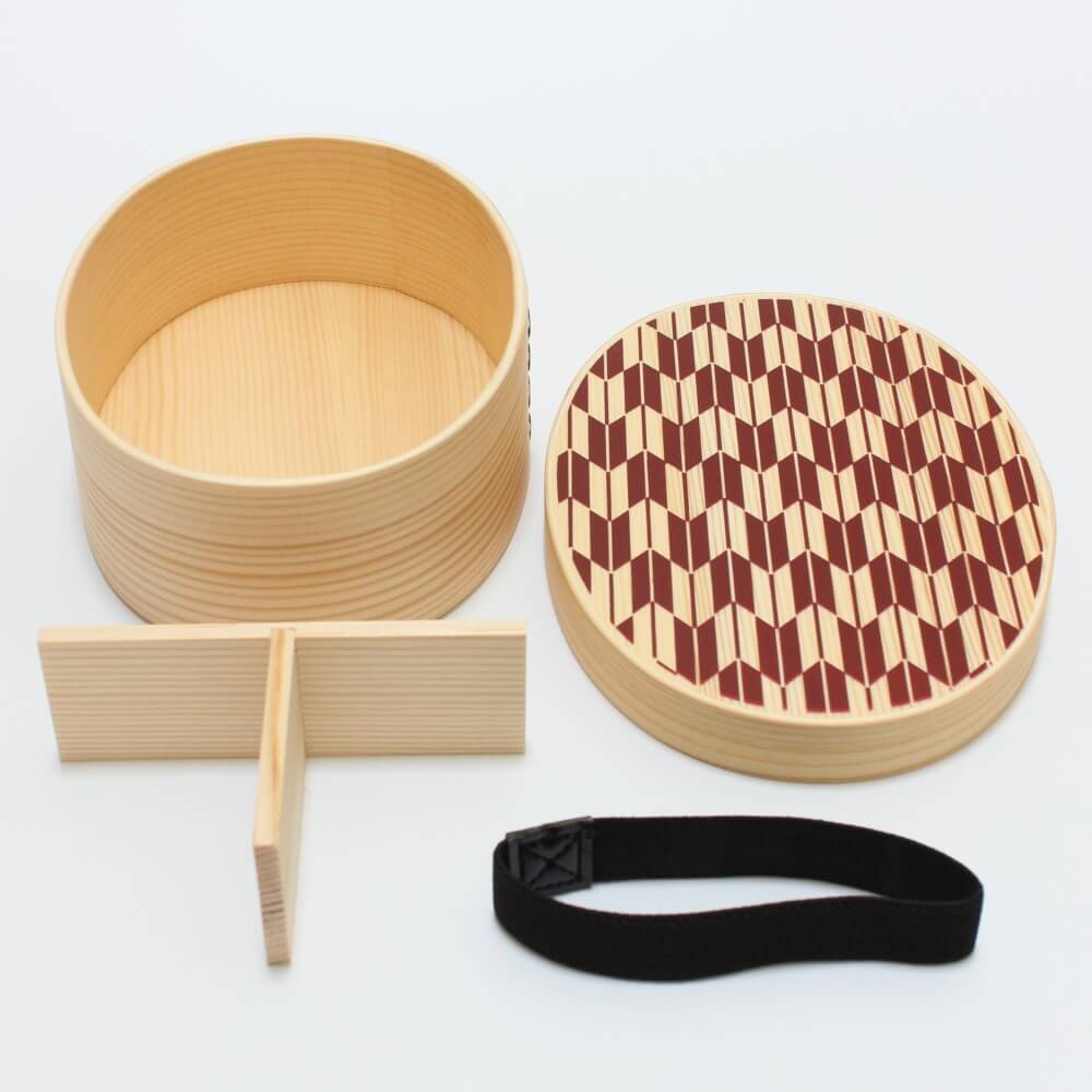 all components from the yabane red magewappa wood bento box