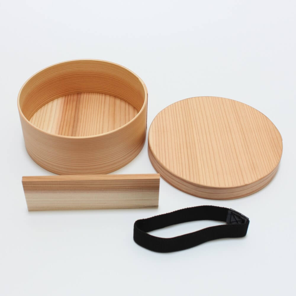 all parts of marukorori magewappa wooden bento box