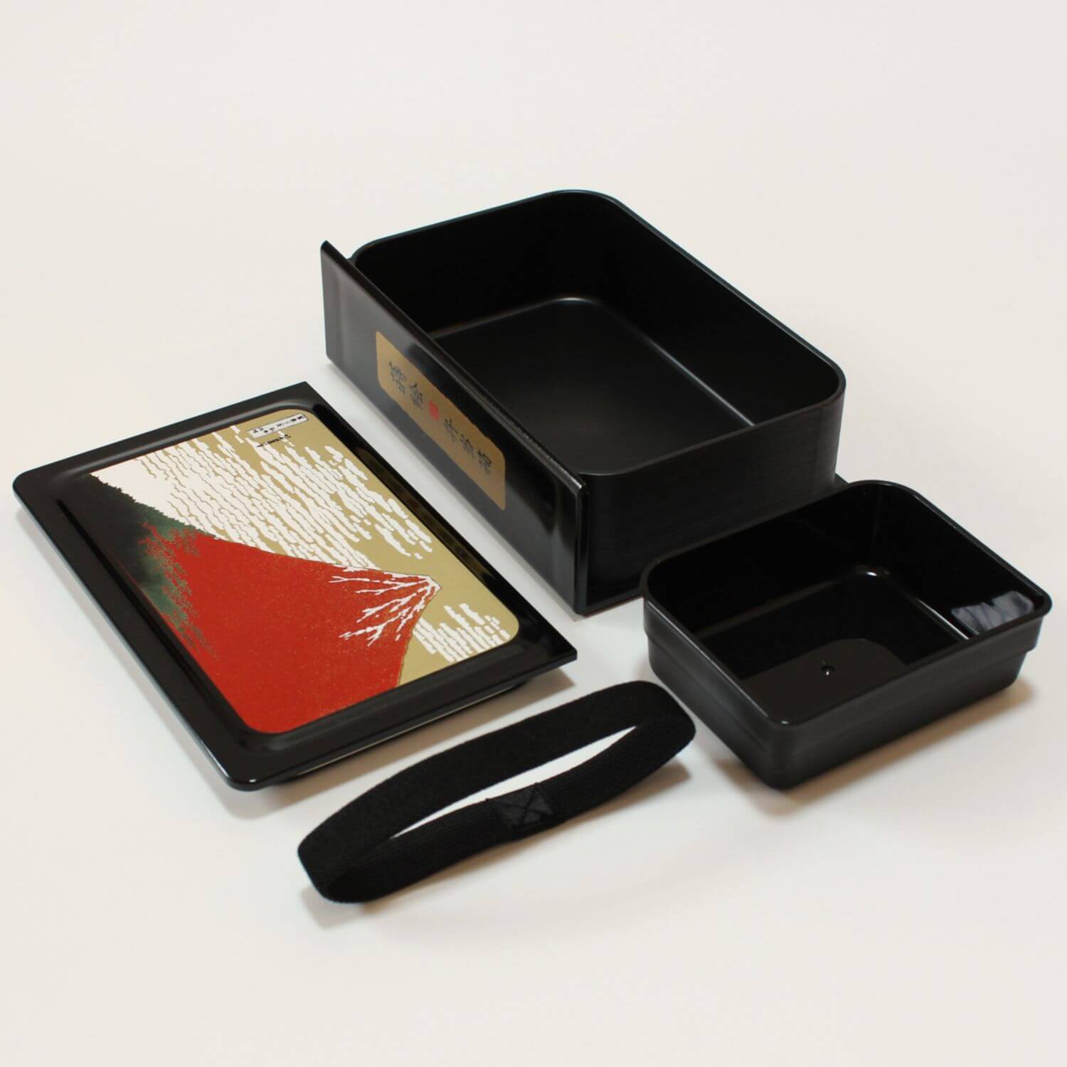 all components red fuji book 1 tier bento box