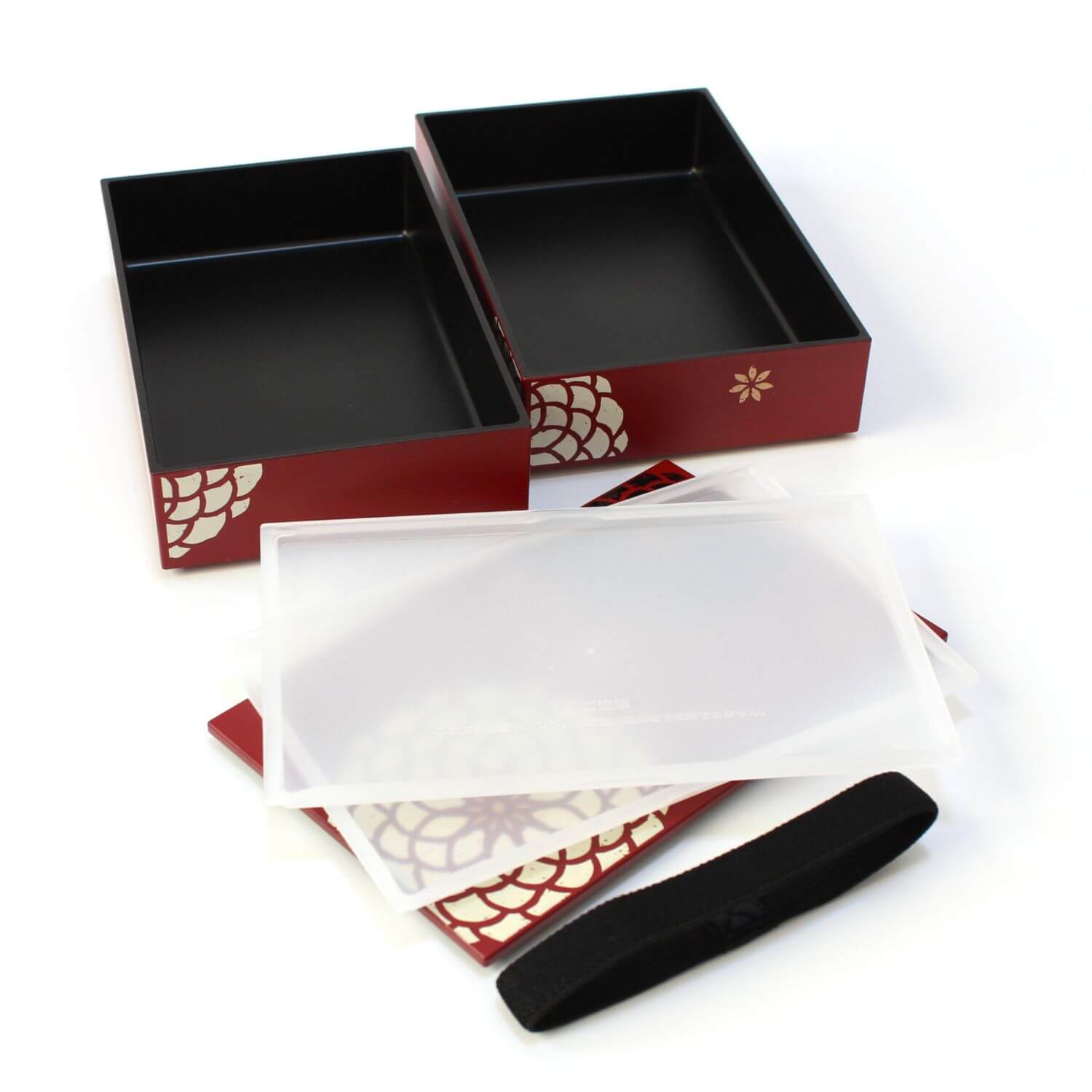 Momoka Rectangle Red 2 Tier Bento Box
