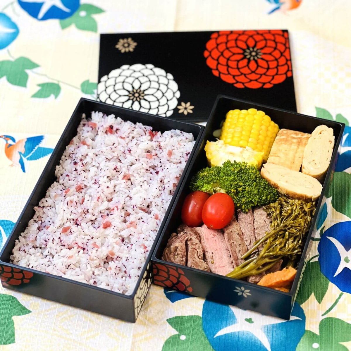 Momoka Rectangle Red 2 Tier Bento Box | 1000ml capacity