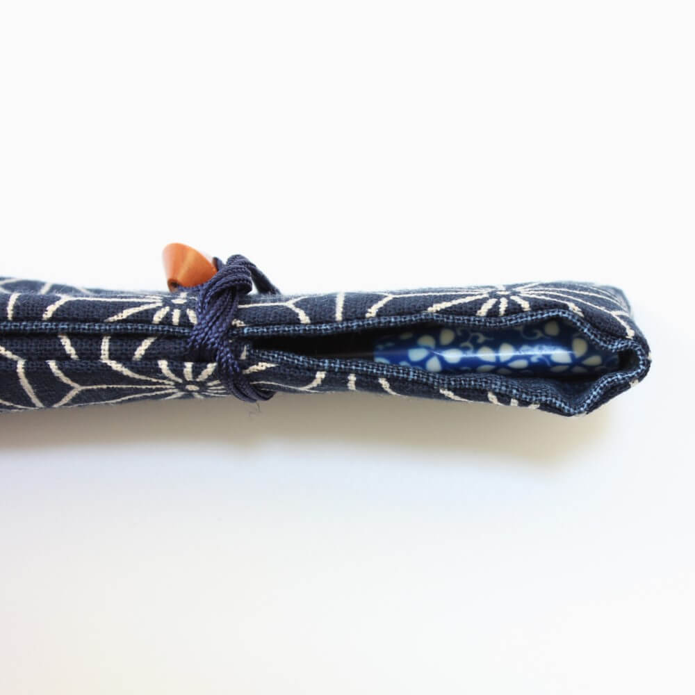asanoha fabric case wrapped chopsticks inside