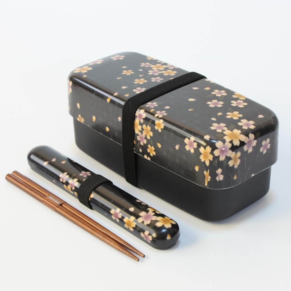 Ryusui Sakura Black Bento Box Set