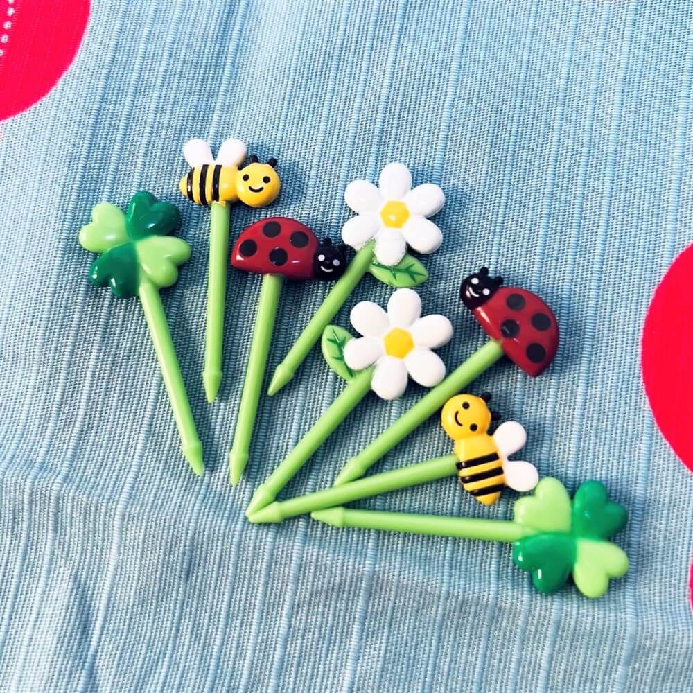 bento food picks flower theme 8 pieces