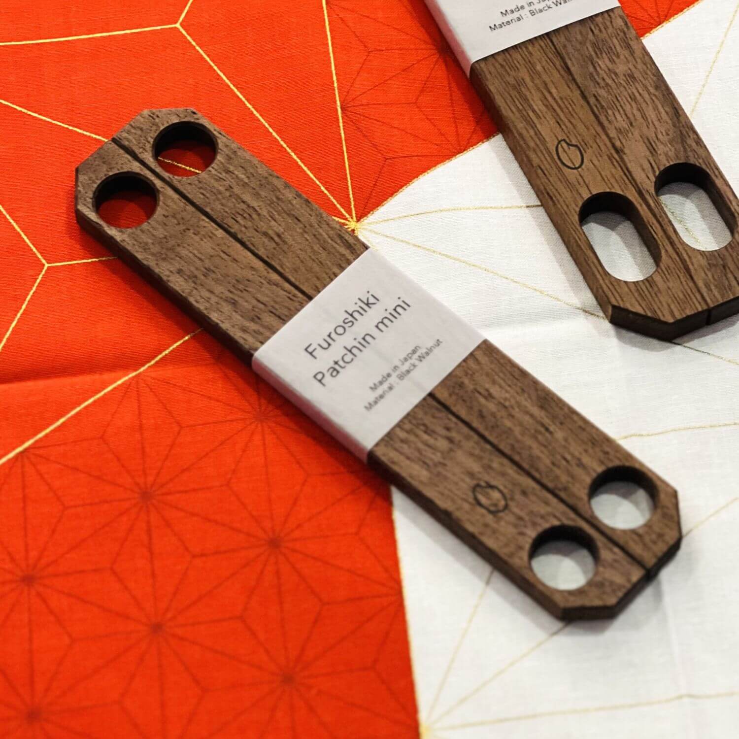 black walnut wood furoshiki patchin handles mini size