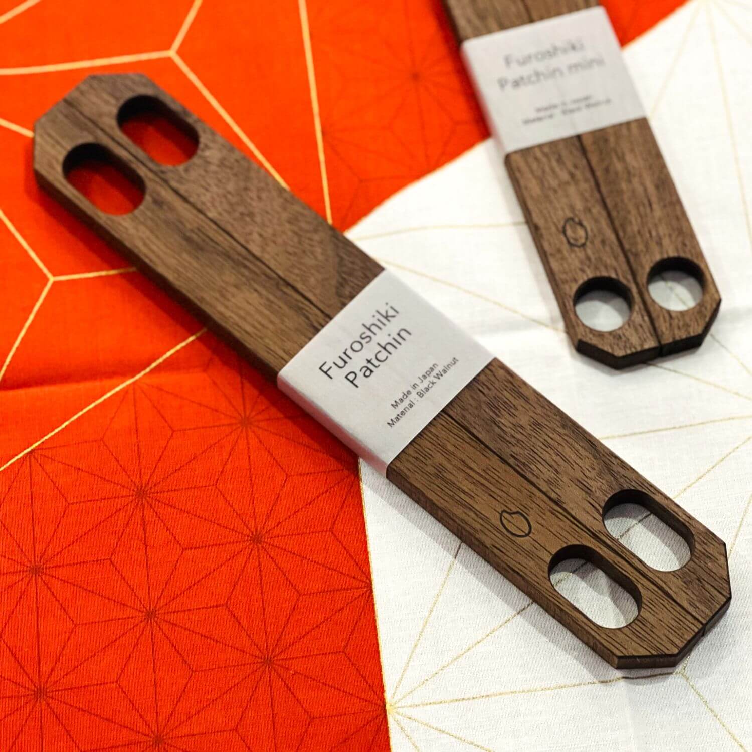 black walnut wood furoshiki patchin handles standard size