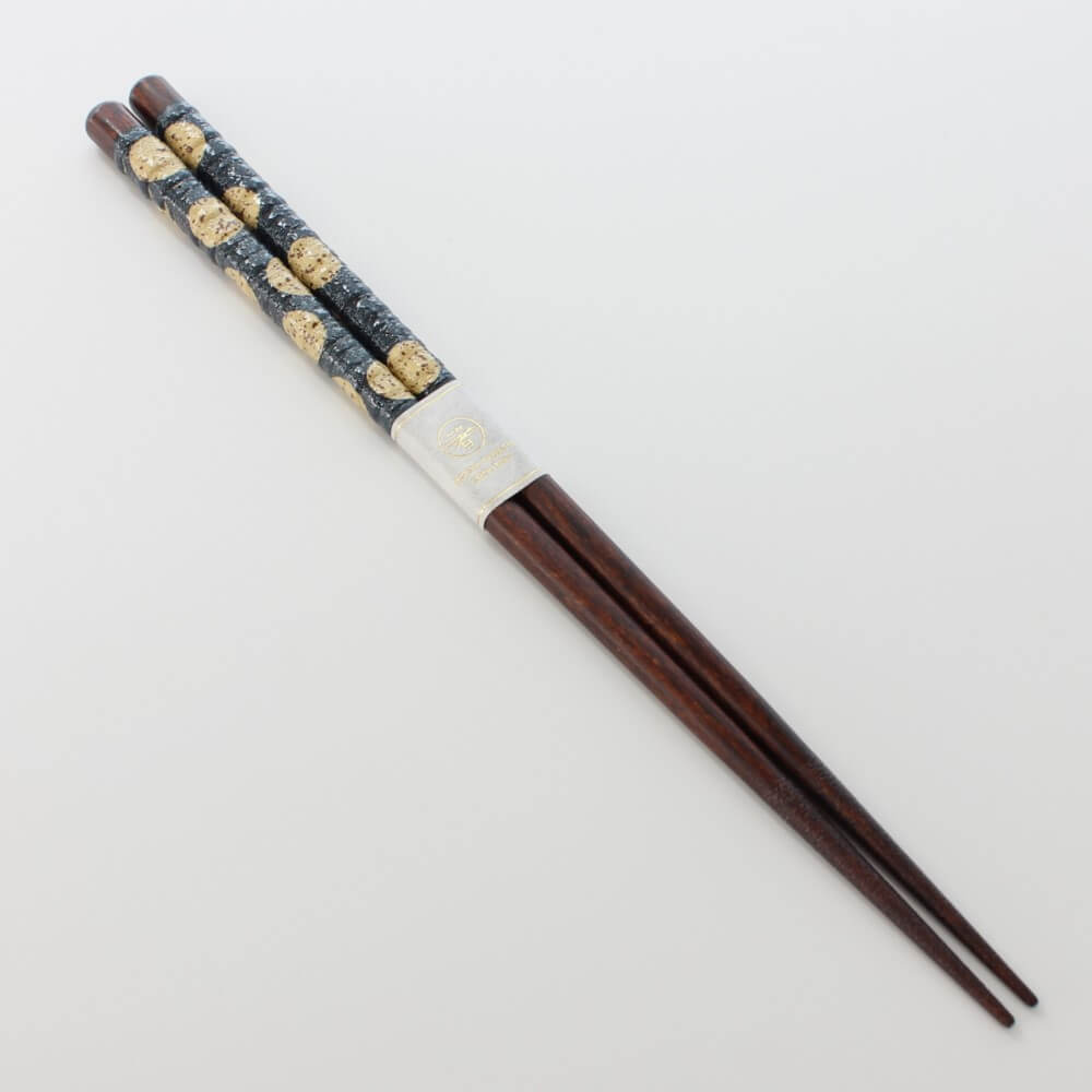 full length of blue mizutama chopsticks