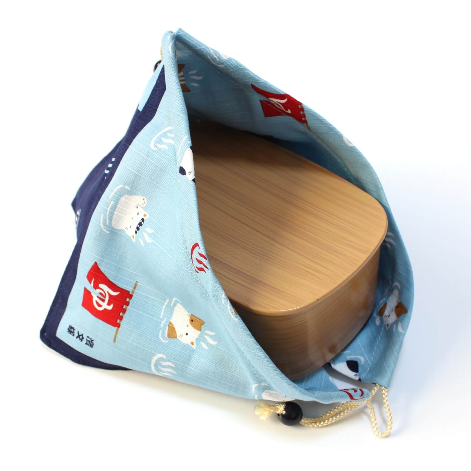 Hamamonyo Onsen Cats Kinchaku Bento Lunch Bag