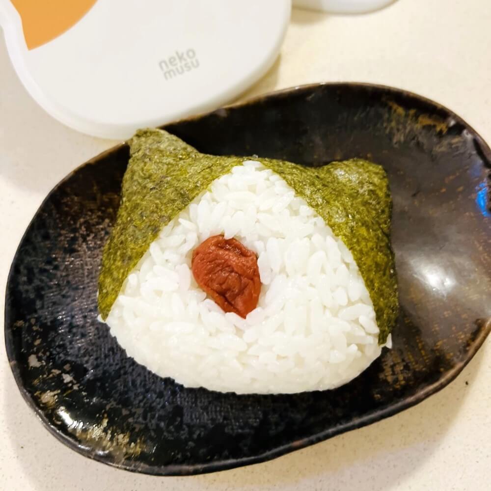 cat onigiri with ume