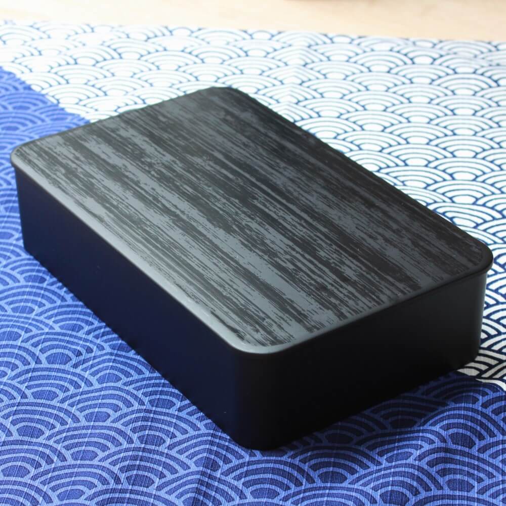 charcoal black 1 tier bento box
