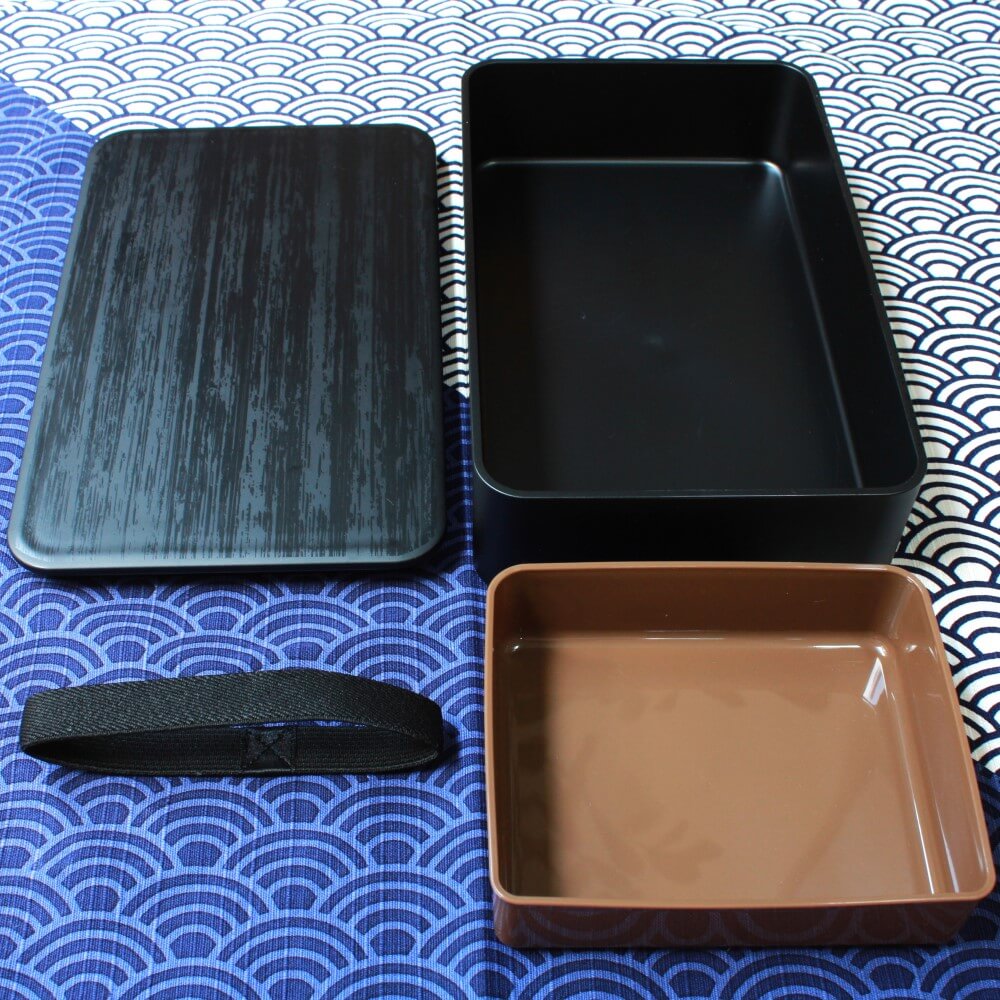 charcoal black bento box components