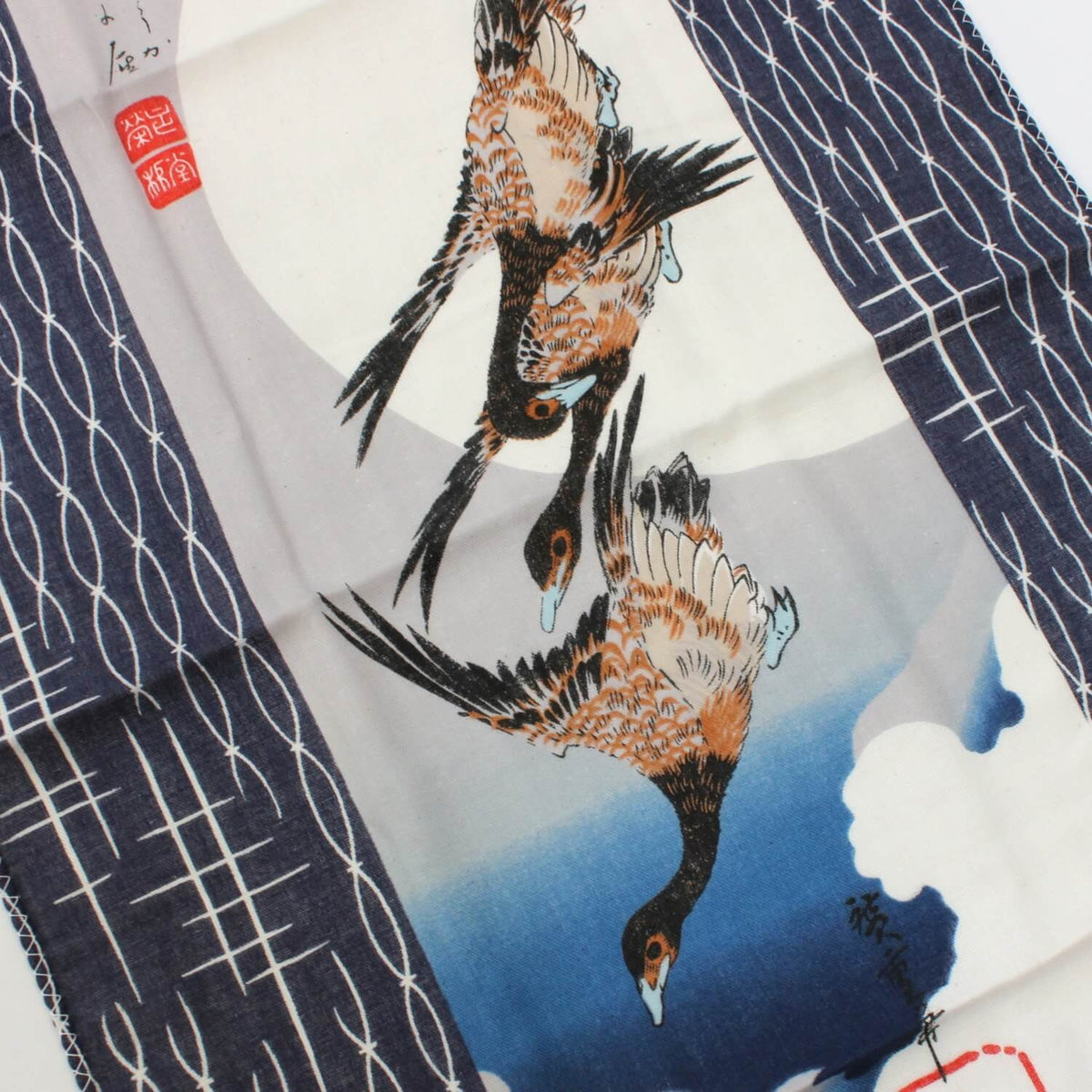 Yamamotojin Double Gauze Tenugui Moon and Geese