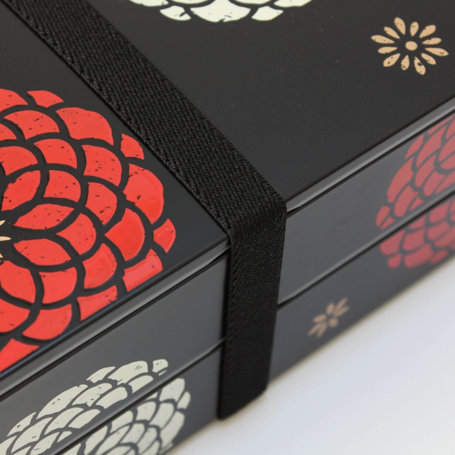 Momoka Rectangle Black 2 Tier Bento Box